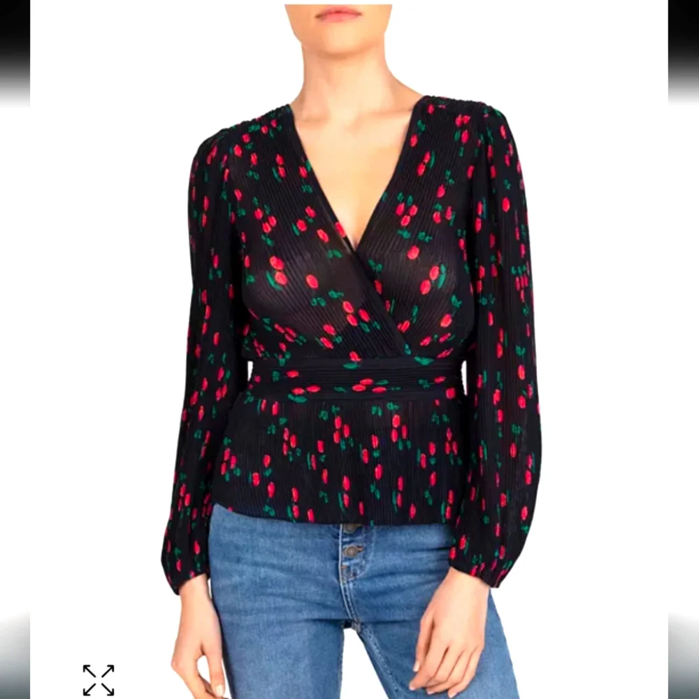 The Kooples from Rent the Runway, Naive Cherry Pleated Crossover Top Size.  XS